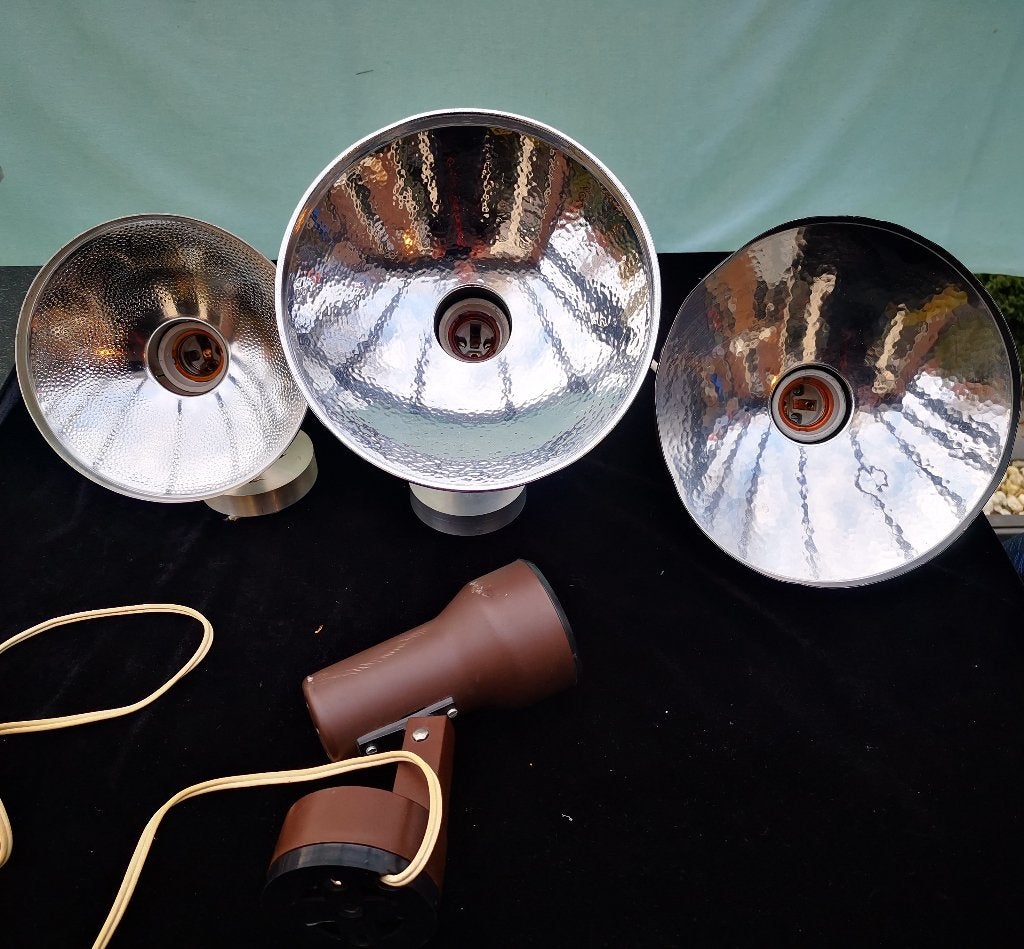 4 vintage Philips Aluminium Design Spotlampen spot space age, Ophalen of Verzenden, Gebruikt