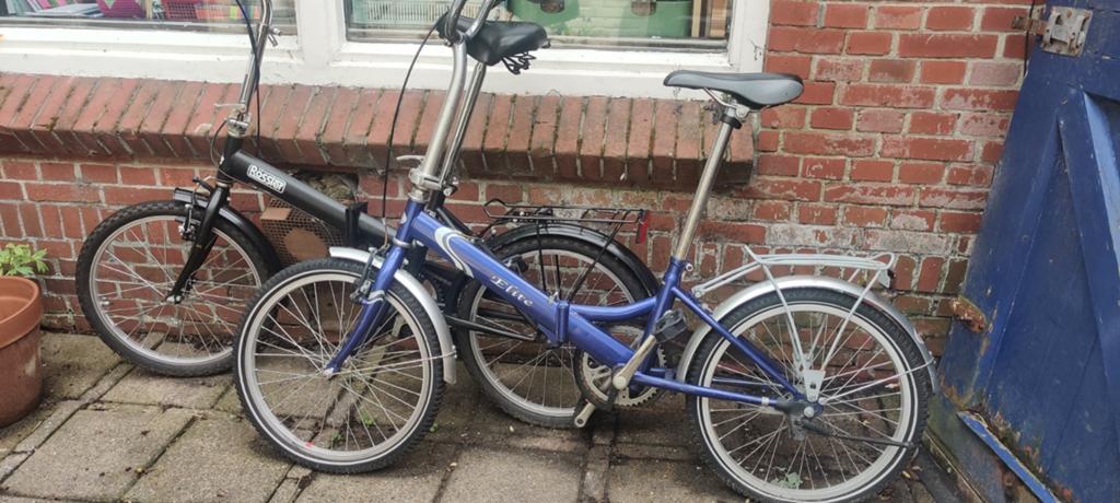 Twee vouwfietsen, Ophalen, Gebruikt