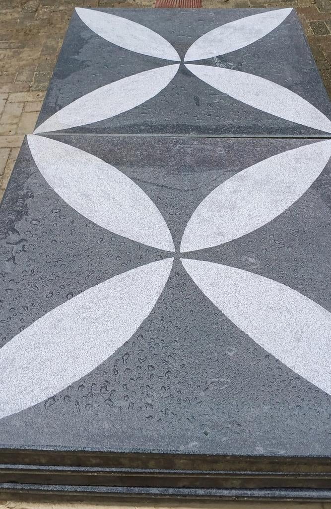 Flower tegels 60x60, Ophalen, Gebruikt, 10 m² of meer, Beton
