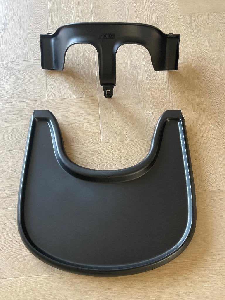 Zwart Babyset en Playtray voor de stokke tripp Trapp, Ophalen of Verzenden, Zo goed als nieuw, Meegroeistoel, Afneembaar eetblad