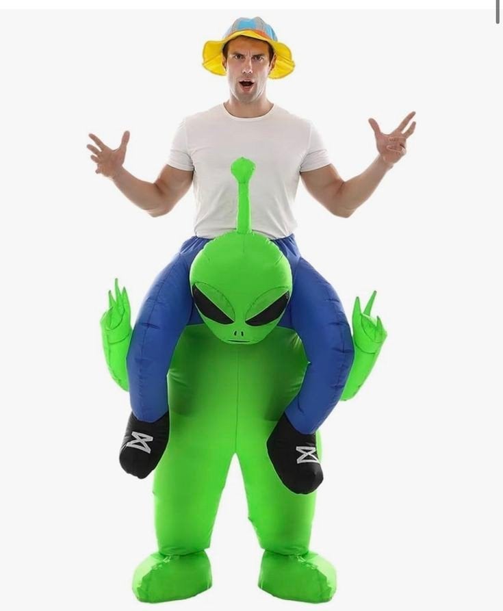 opblaasbaar Alien kostuum, Ophalen of Verzenden