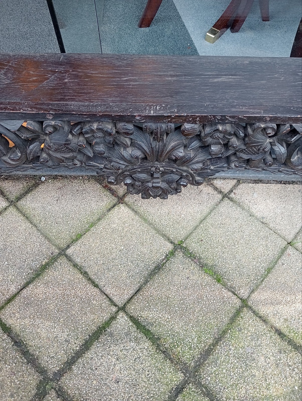 Antiek gesneden houten paneel - Decoratief ornament, Antiek en Kunst, Ophalen of Verzenden