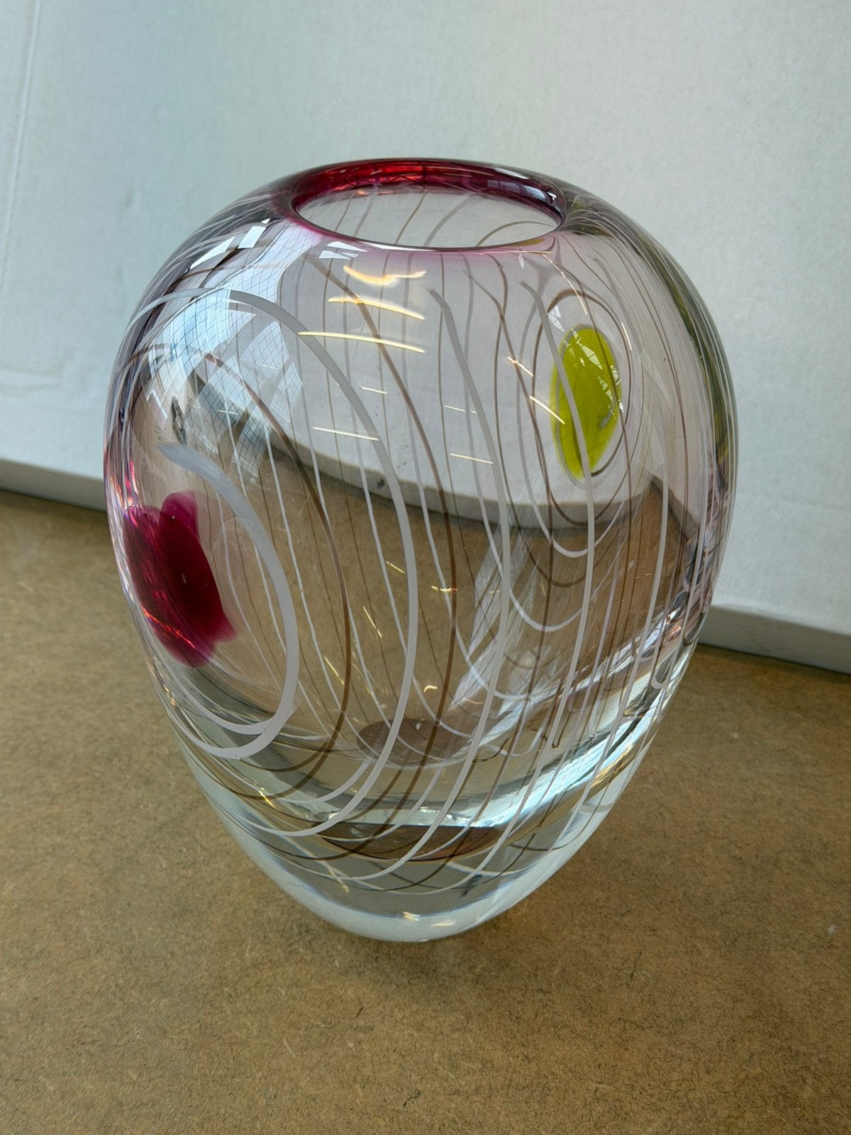 IVO ROZSYPAL GLASOBJECT - HANDGEBLAZEN VAAS, 28 cm, Meerkleurig, Vaas, Handgemaakt