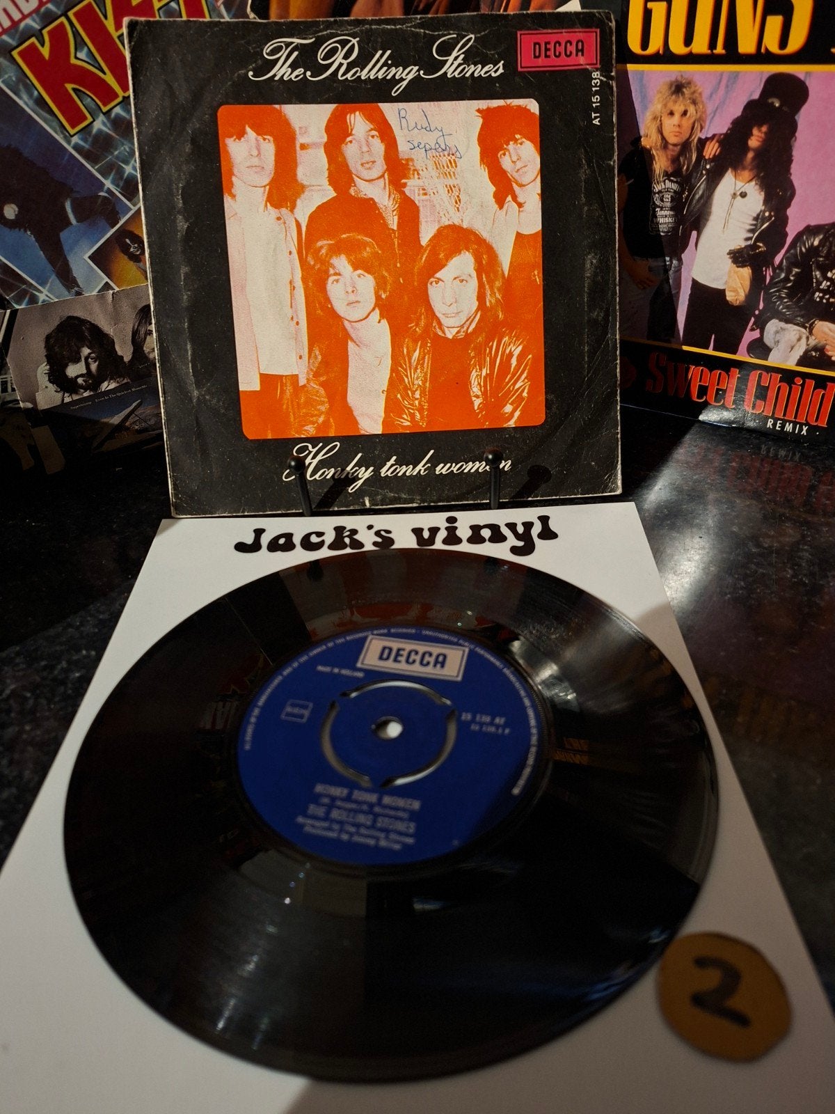 The Rolling Stones - Honky Tonk Women 7 inch vinyl 1969/2, Gebruikt, 7 inch, Ophalen of Verzenden, Fotohoes