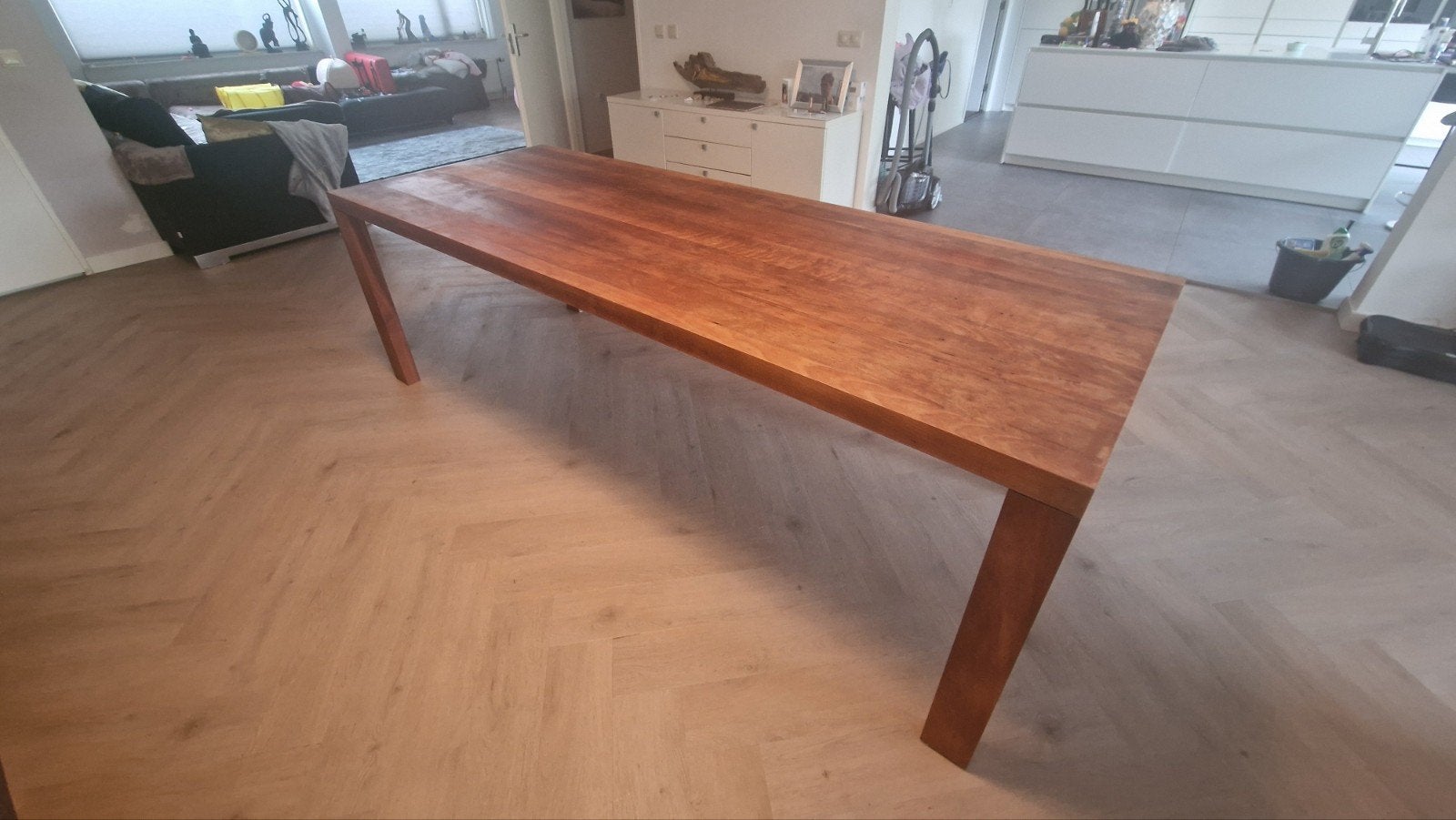 Arco Essenza kersenhout Eettafel 240x90x75 cm, Ophalen, Gebruikt, 200 cm of meer, 50 tot 100 cm
