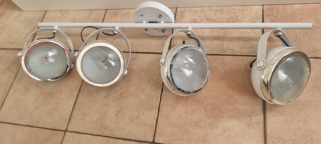 Stoere plafondlamp QazQa wit - 105cm breed, Huis en Inrichting, Lampen | Plafondlampen, Ophalen of Verzenden, Gebruikt, Metaal