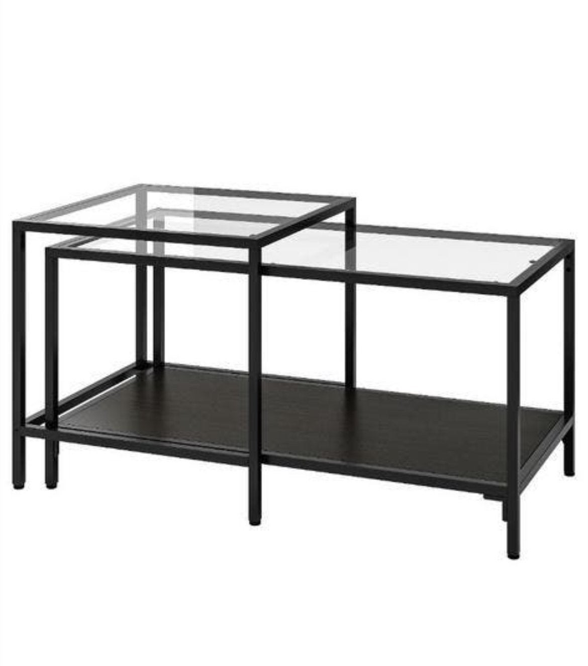 Salontafel ikea  glas staal, Ophalen, Zo goed als nieuw