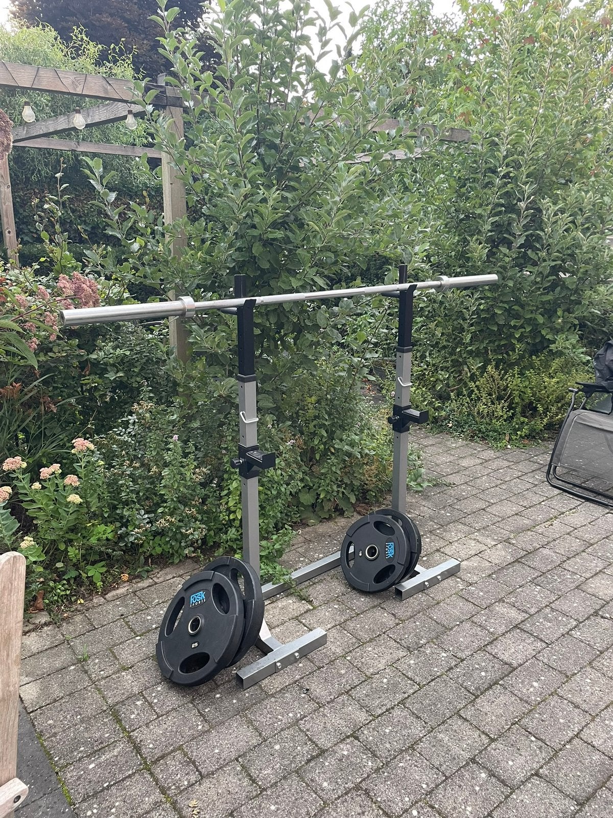 Squatrack met halterstang en gewichtschijven, Ophalen, Gebruikt, Armen, Overige typen