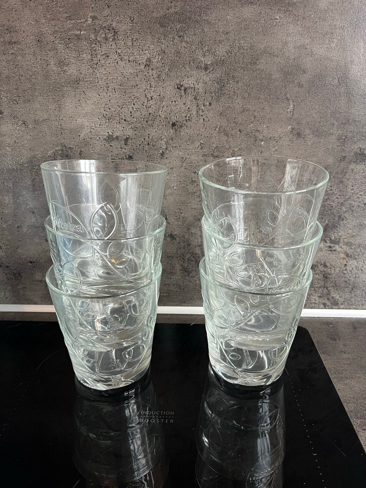 6 Fuze Tea glazen - bijna ongebruikt, Ophalen, Zo goed als nieuw, Glas