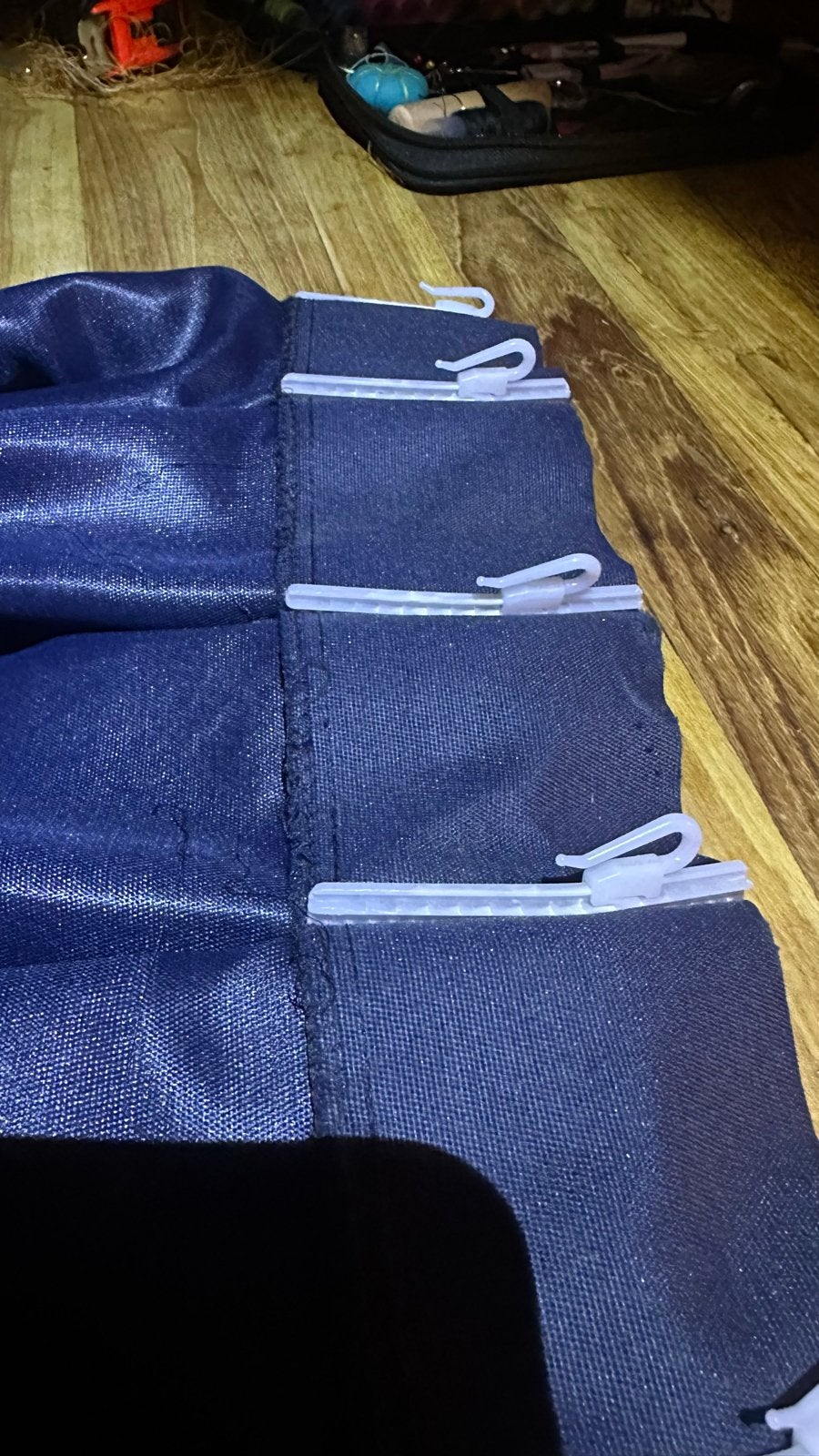Donkerblauwe verduisterende gordijnen 280x130, Ophalen of Verzenden, Zo goed als nieuw, Gordijn, Polyester