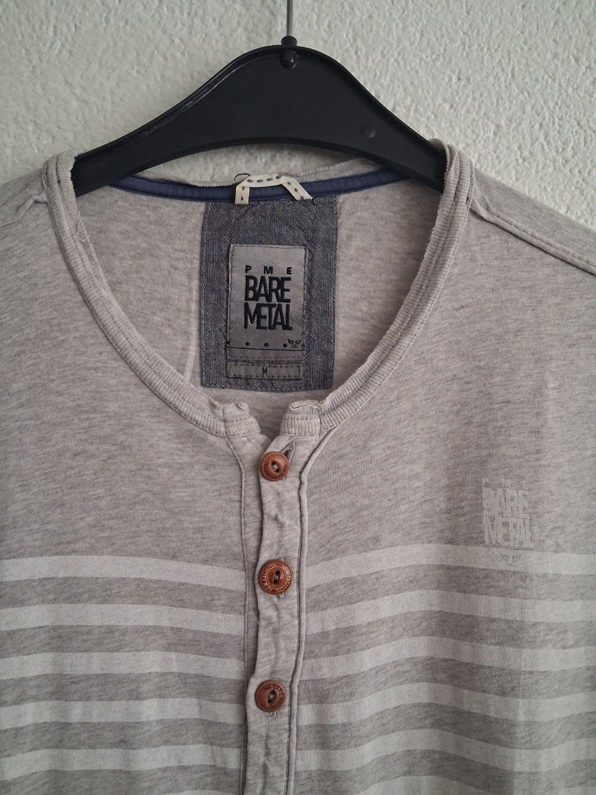 PME Bare Metal T-shirt met strepen en knoopjes, PME Bare Metal, Maat 48/50 (M), Ophalen of Verzenden, Zo goed als nieuw