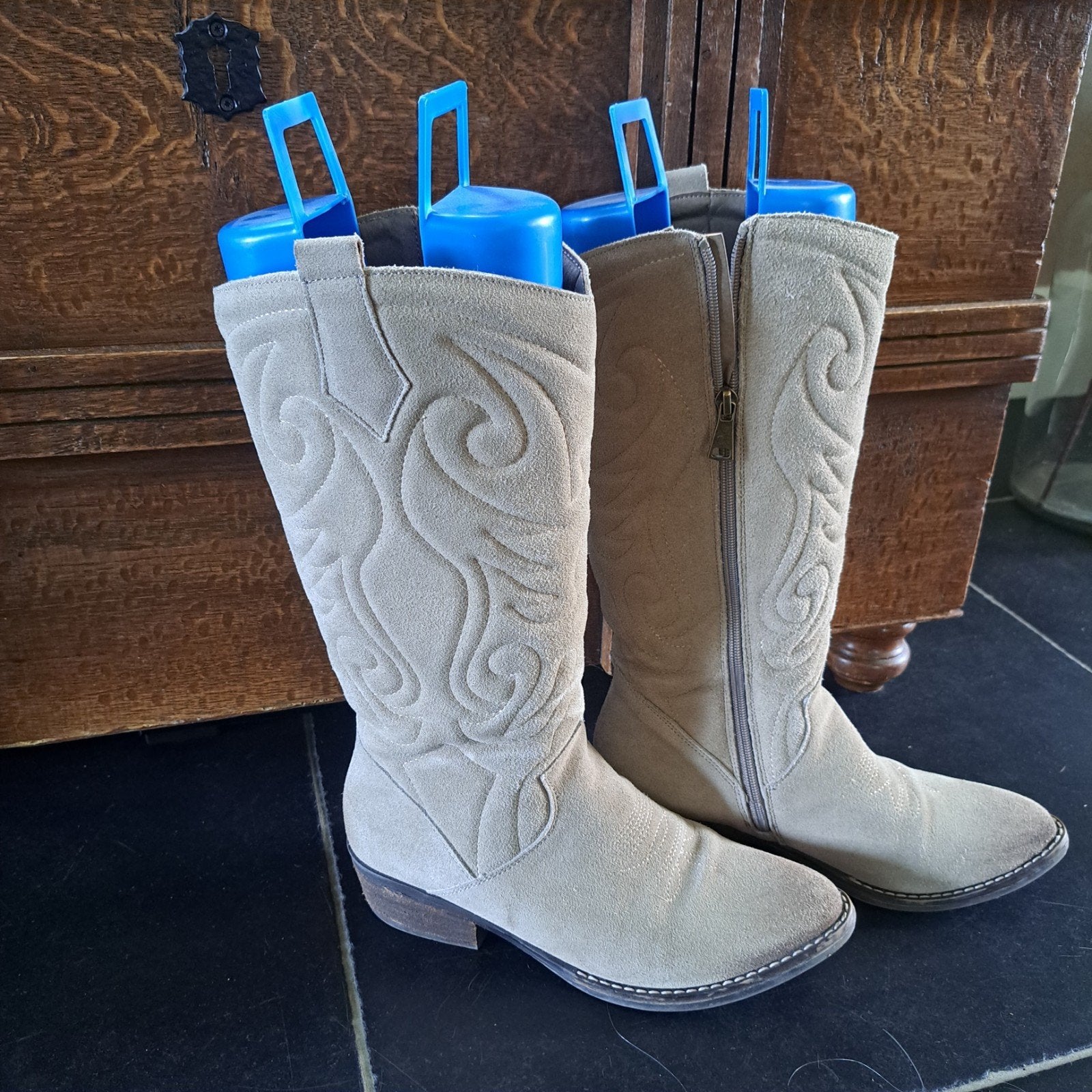 suede cowboy laarzen mt. 40, Hoge laarzen, Twoday, Beige, Ophalen of Verzenden