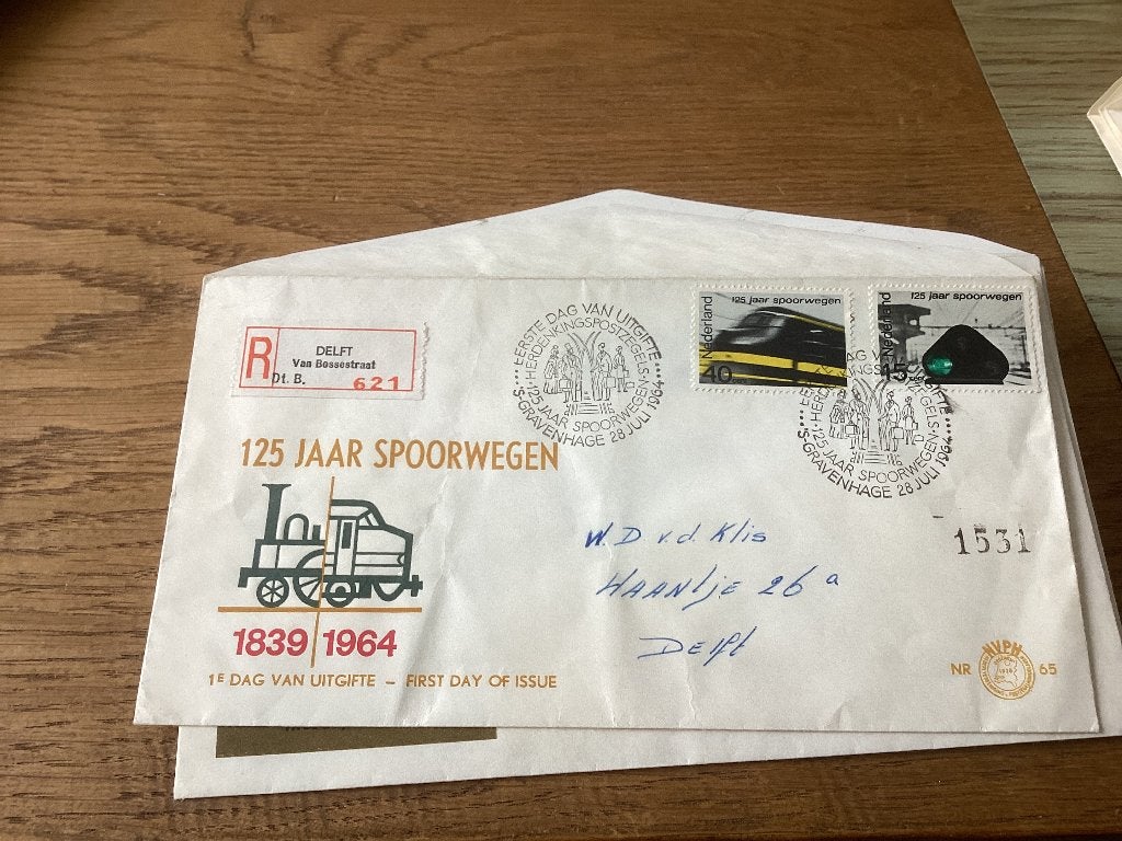 No2394 E65 Aangetekend Delft Nederland jaargangen fdc 1963, Postzegels en Munten, Postzegels | Eerstedagenveloppen, Ophalen, Beschreven