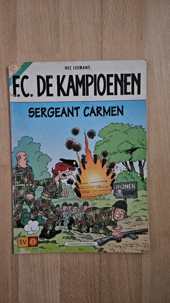 F.C. De Kampioenen Sergeant Carmen, Gelezen, Eén stripboek, Hec Leemans, Ophalen of Verzenden