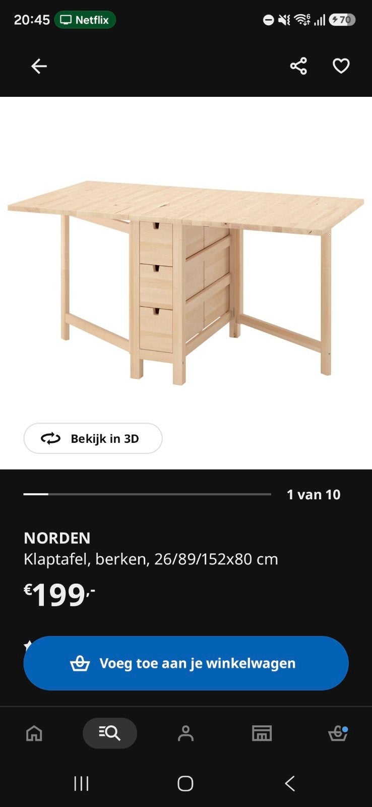 IKEA NORDEN Klaptafel/Bureau - Gebruikt maar functioneel, Ophalen