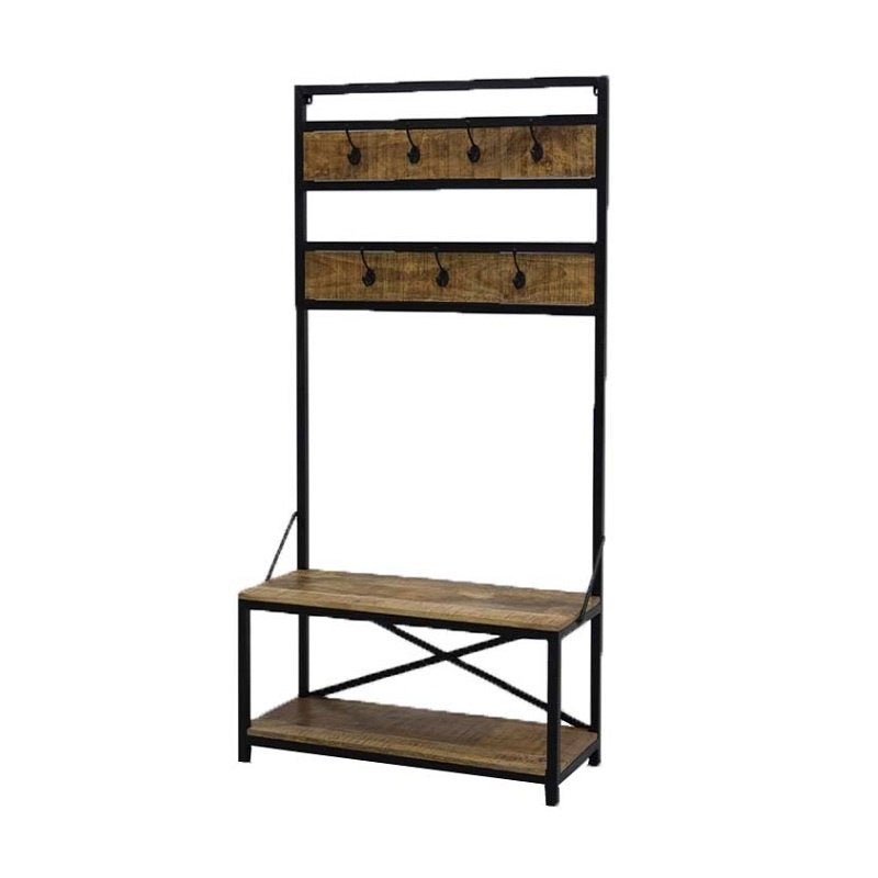 Industriële retro Staande Kapstok Mangohout Ijzer Jassenrek, Info@dehanzeherten.nl, De Hanze Herten BV, Nieuw, Ophalen of Verzenden