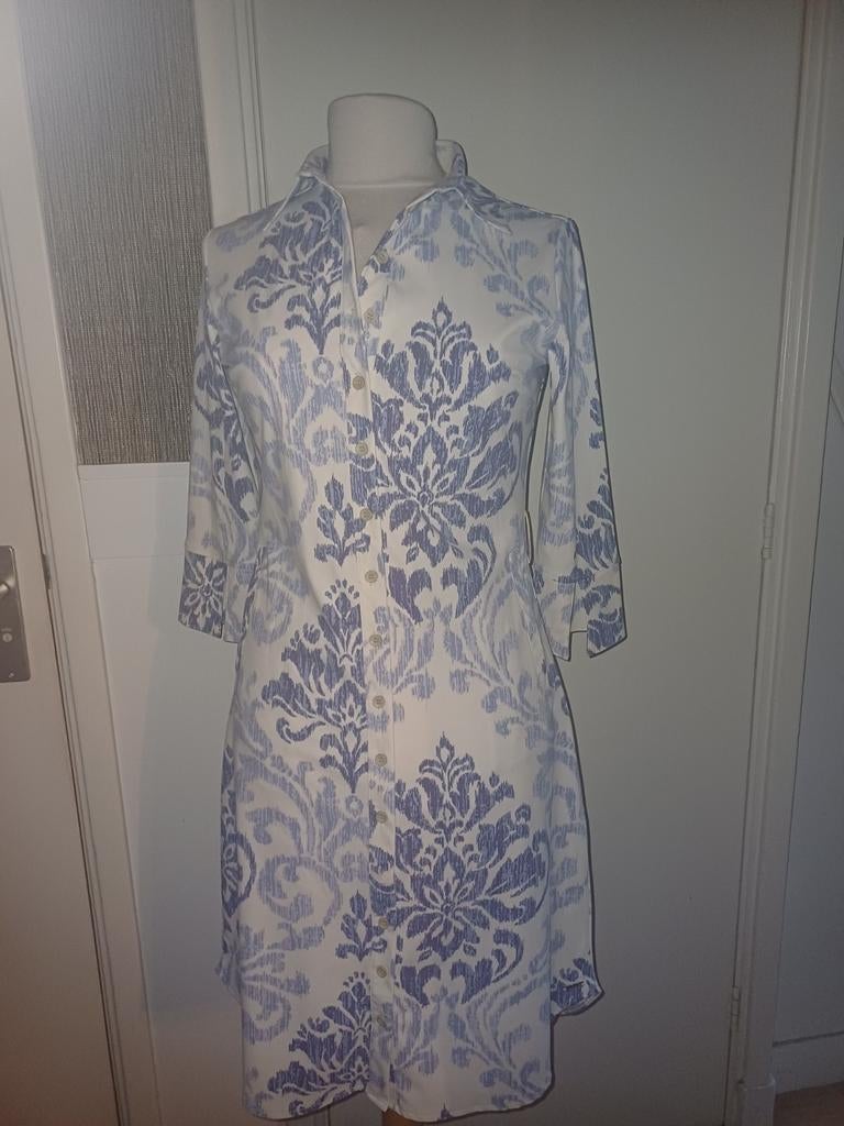 Travel middellange jurk Offwhite blauw ornament, Wit, Nieuw, Ophalen of Verzenden, Mi piace