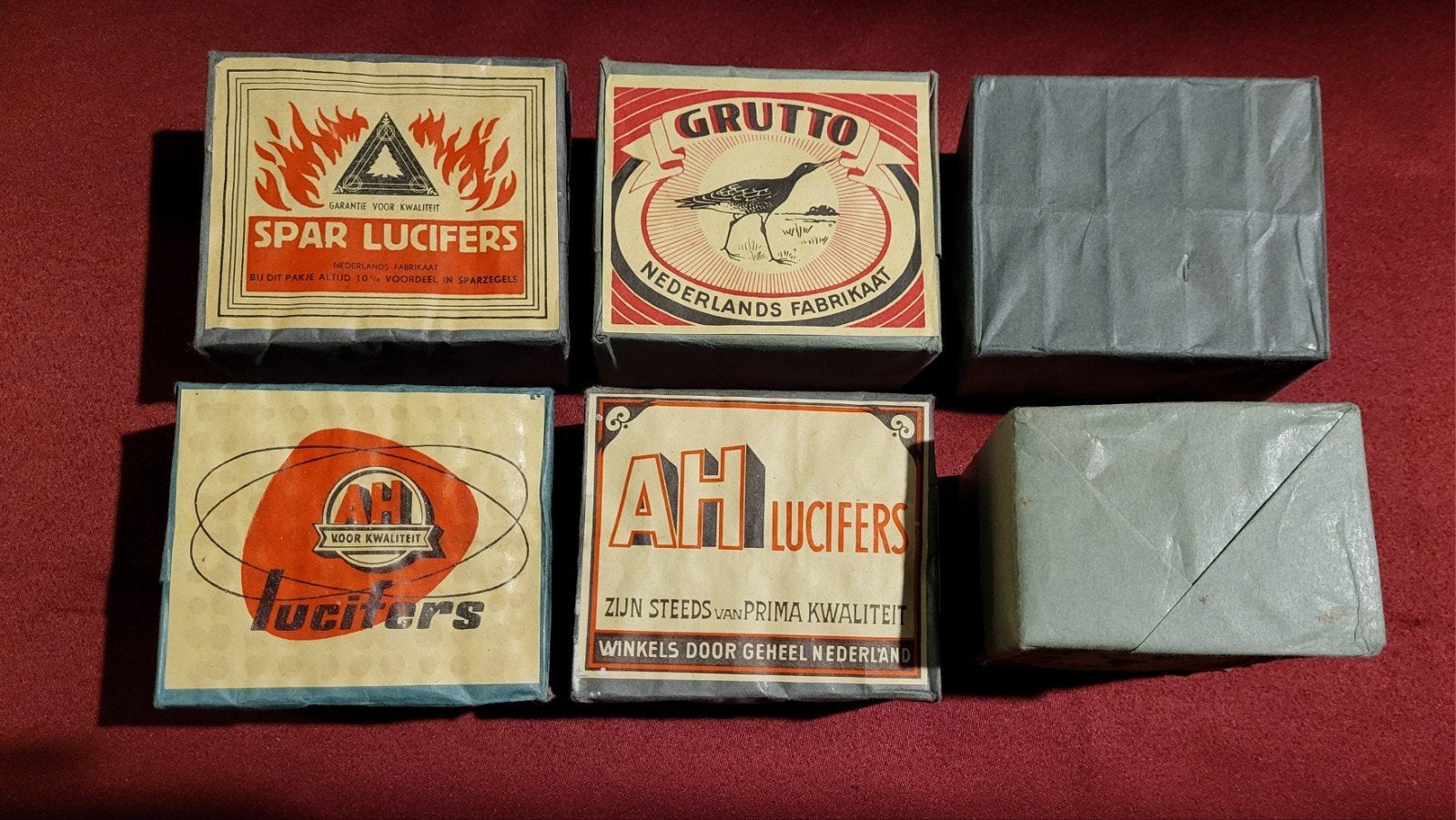 Vintage luciferdoosjes collectie: Spar, Grutto, AH, Ophalen of Verzenden, Gebruikt, Luciferdoosjes of -merken