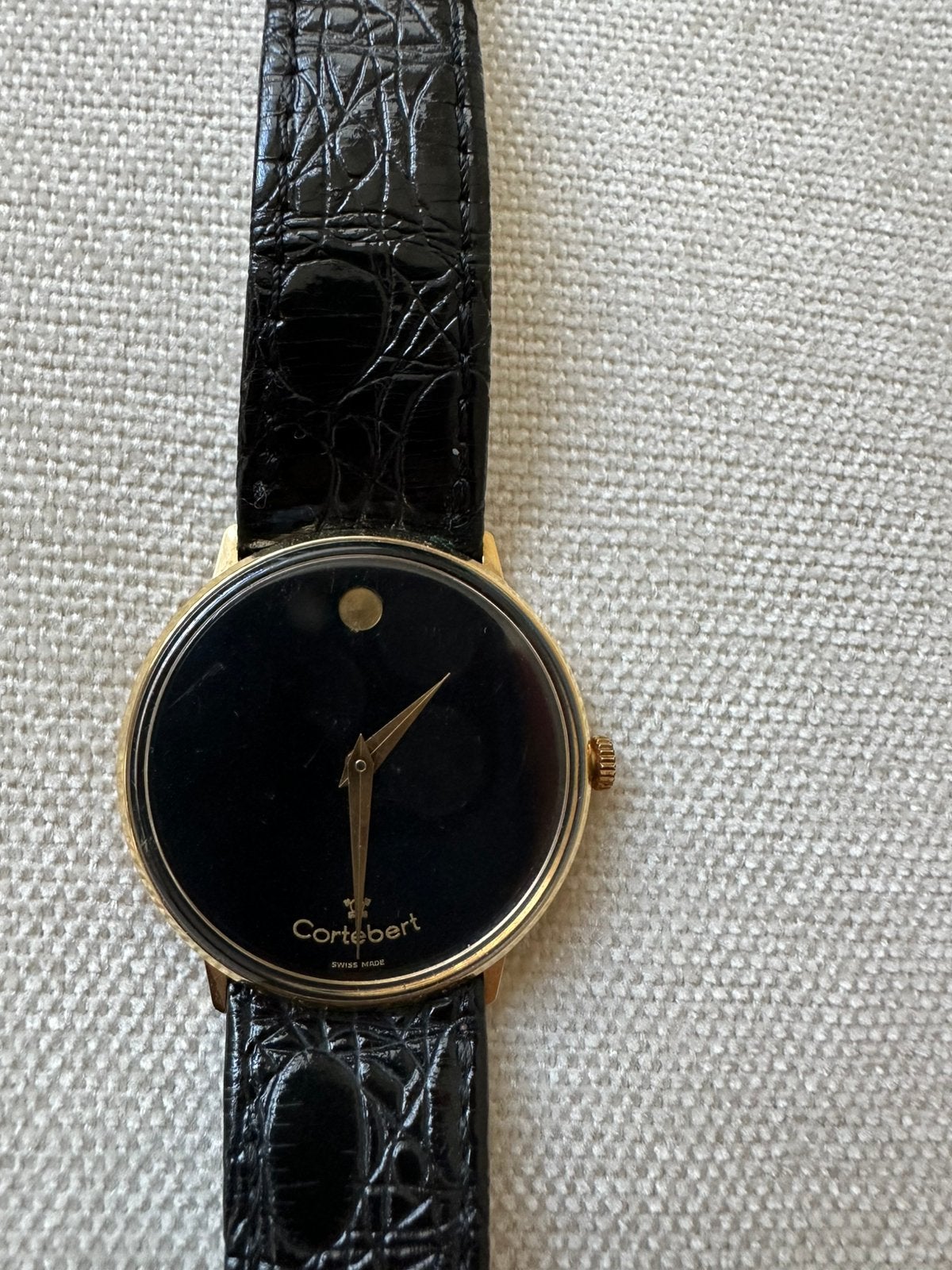 Vintage Cortébert jaren 60/70 horloge – mechanisch, Sieraden, Tassen en Uiterlijk, Verzenden, Zo goed als nieuw, Leer, Overige merken