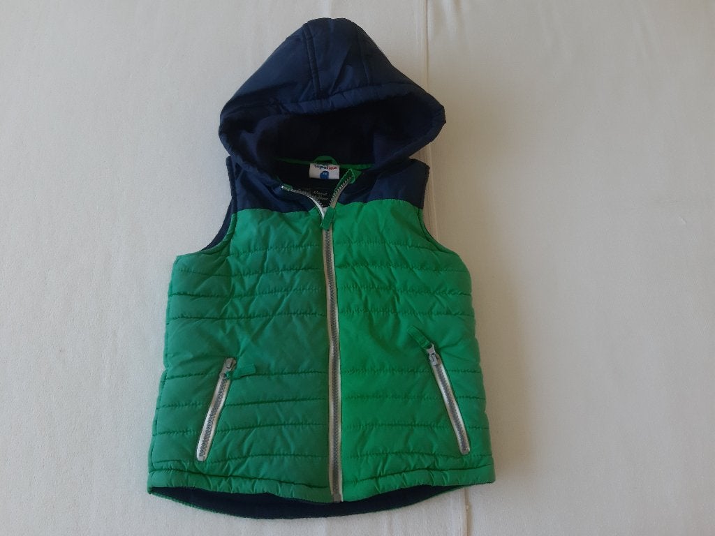 groen/blauwe bodywarmer Topolino maat 116, Kinderen en Baby's, Kinderkleding | Maat 116, Ophalen, Overige typen, Topolino, Zo goed als nieuw