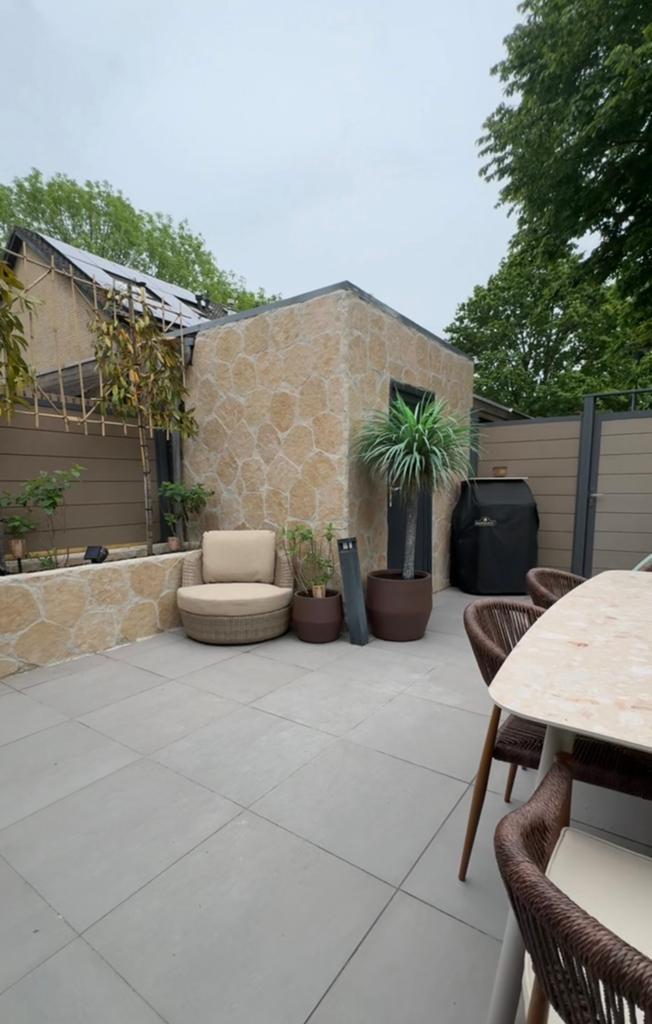 2,60 m2 Keramische Flagstones 1cm dik beige Vloer en wand, Tuin en Terras, Tegels en Klinkers, Keramiek, Nieuw, Ophalen of Verzenden