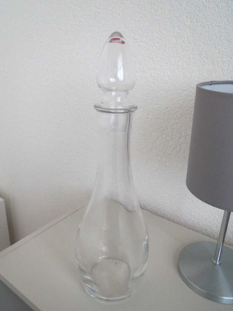 Glazen karaaf   hoogte 34 cm, Ophalen