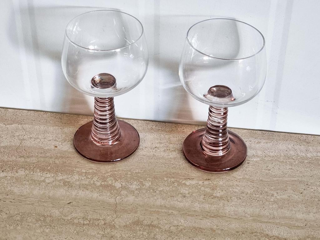 2 x HKliving Swirl hoog wijnglas 27,5 cl., Ophalen of Verzenden, Zo goed als nieuw, Overige typen