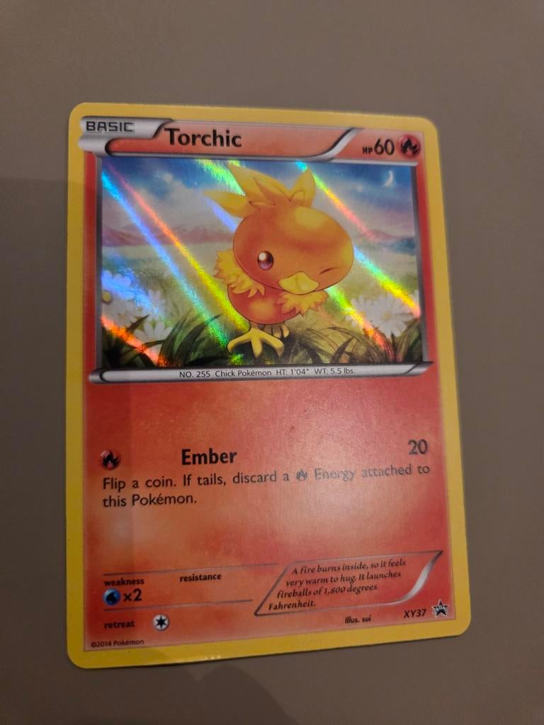 Pokemon Torchic XY37 Kaart, Ophalen of Verzenden, Zo goed als nieuw, Foil