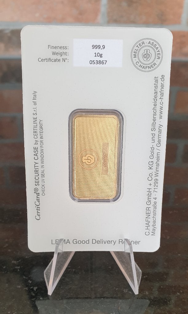 C.Hafner 20 gram .999 goud in blister, Ophalen of Verzenden, Goud