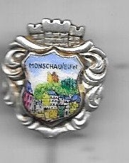 MONSCHAU EIFEL GEBIED DUITSLAND SPELD, Ophalen of Verzenden, Gebruikt, Stad of Land, Speldje of Pin
