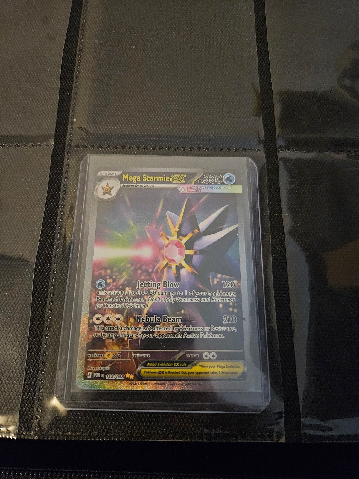 Pokemon Mega Starmie ex 118/088 Perfect Order, Ophalen of Verzenden, Zo goed als nieuw, Losse kaart, Foil