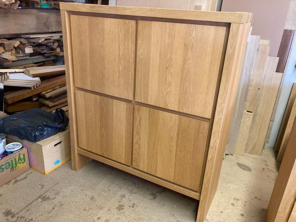 Eiken kast. Karel Mintjens, Ophalen, 100 tot 150 cm, 25 tot 50 cm, Gebruikt