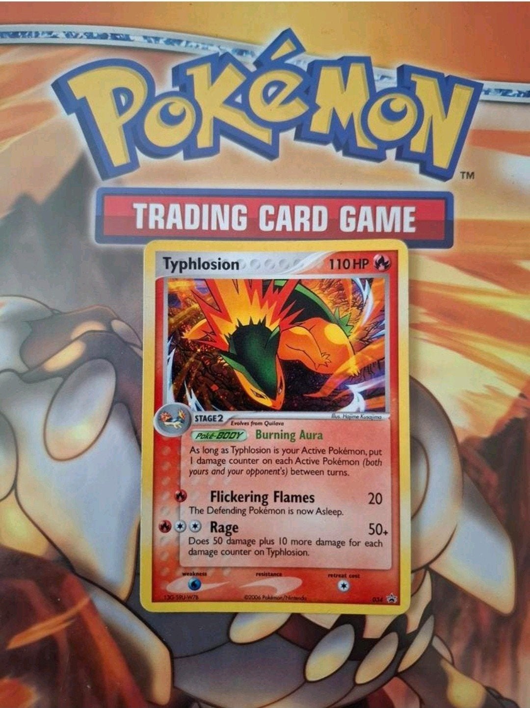 Typhlosion 034 Blackstar promo holo pokemon kaart, Ophalen of Verzenden, Gebruikt, Losse kaart, Foil