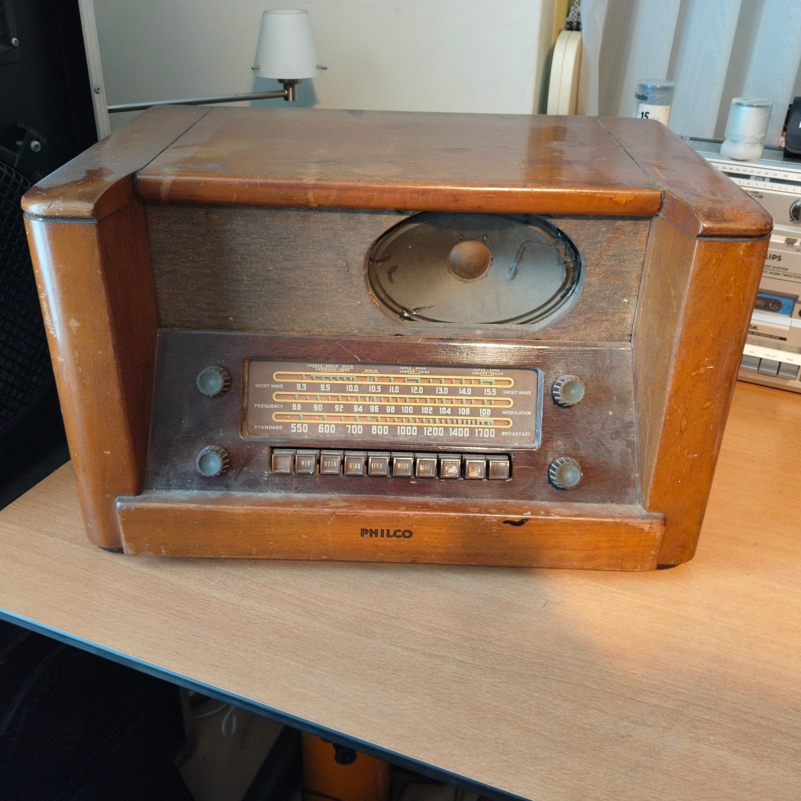 Philco model 48-482 radio - opknapper of onderdelen, Antiek en Kunst, Ophalen