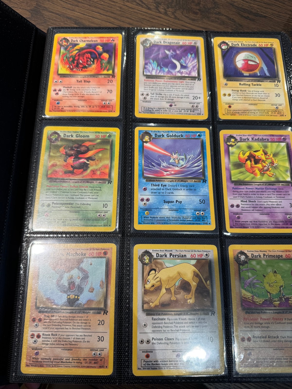 Pagina met oude team rocket kaarten, Ophalen, Zo goed als nieuw, Meerdere kaarten