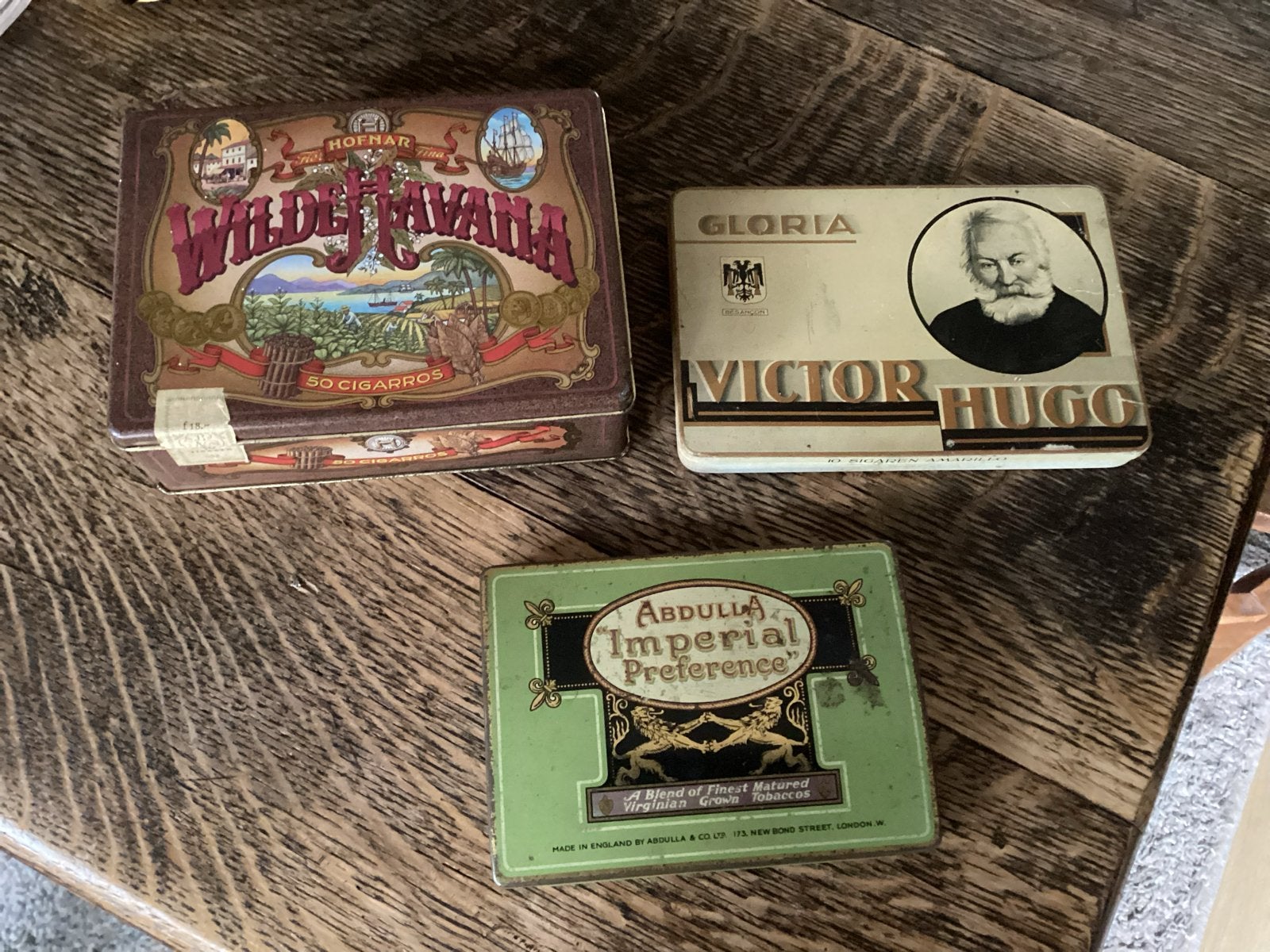 Vintage sigaren Blikken: Hofnar, Victor Hugo, Abdulla € 14, Verzamelen, Ophalen of Verzenden, Gebruikt, Overige, Overige merken