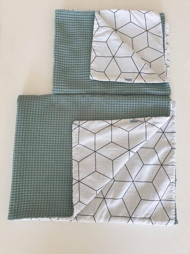 Boxkleed Jishayva wafelstof en geometrisch patroon, Ophalen of Verzenden, Zo goed als nieuw, Overige typen
