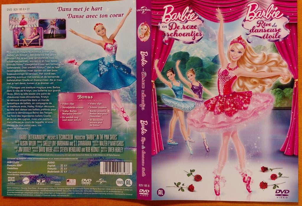 DVD Barbie en de roze schoentjes, Avontuur, Gebruikt, Alle leeftijden, Ophalen of Verzenden