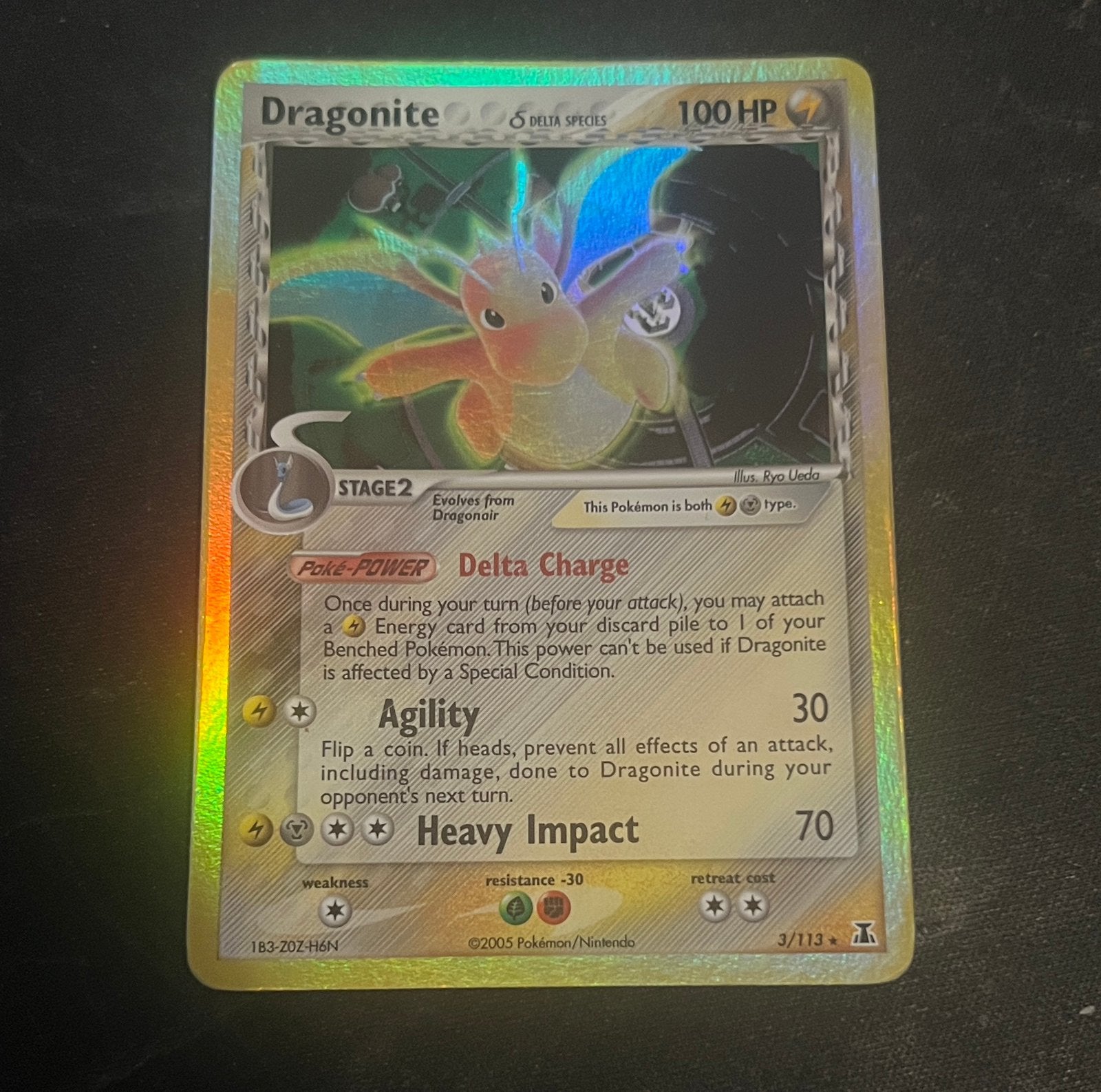 Dragonite delta species LP, Hobby en Vrije tijd, Verzamelkaartspellen | Pokémon, Ophalen of Verzenden, Zo goed als nieuw