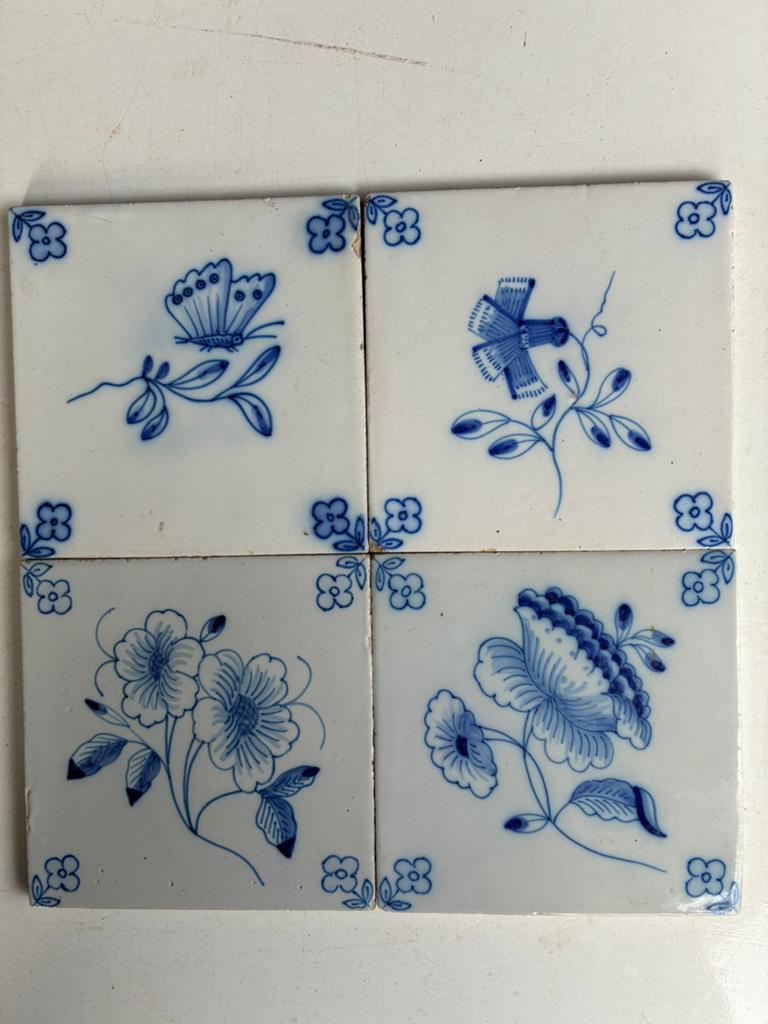 Antieke Bloemen tegels in 13x13 cm ca. 1900., Ophalen of Verzenden