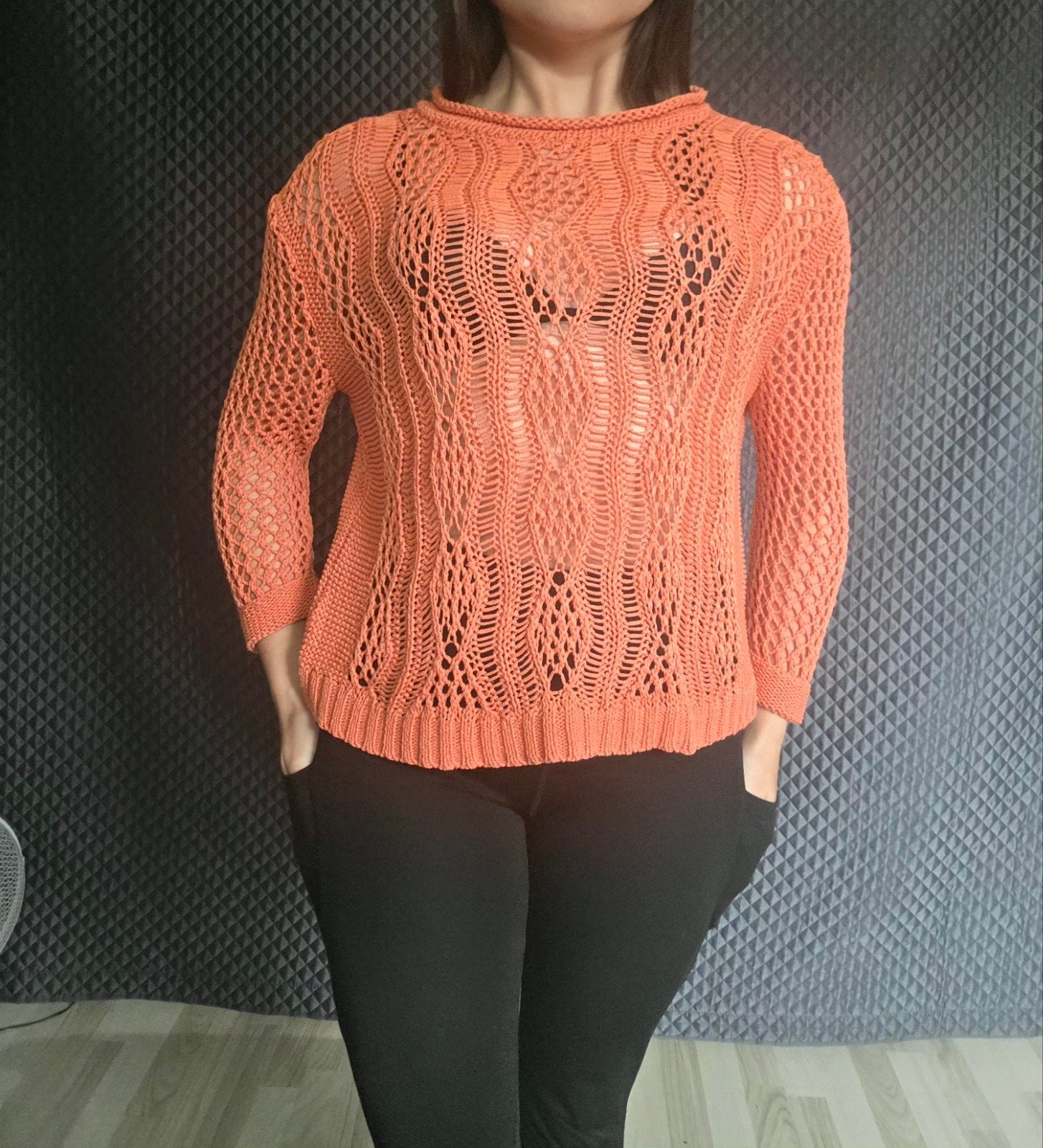 Setter oranje gehaakte trui maat M, Maat 38/40 (M), Oranje, Ophalen of Verzenden, Zo goed als nieuw