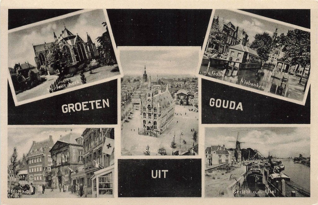 Groeten uit Gouda, Ophalen of Verzenden, 1960 tot 1980, Gelopen, Zuid-Holland