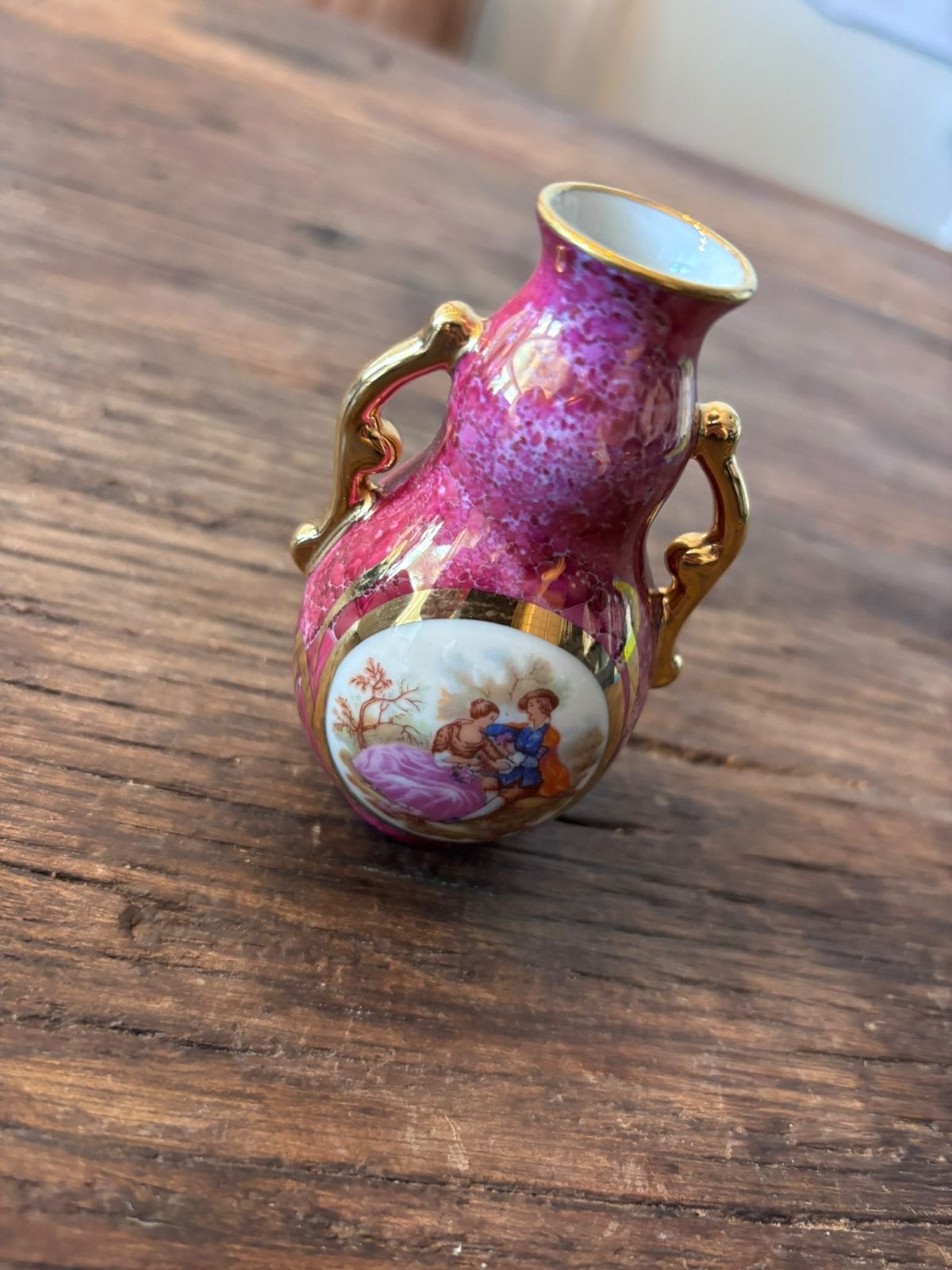 Raynaud & Cie Limoges porseleinen likeurkan – paars/goud, Ophalen