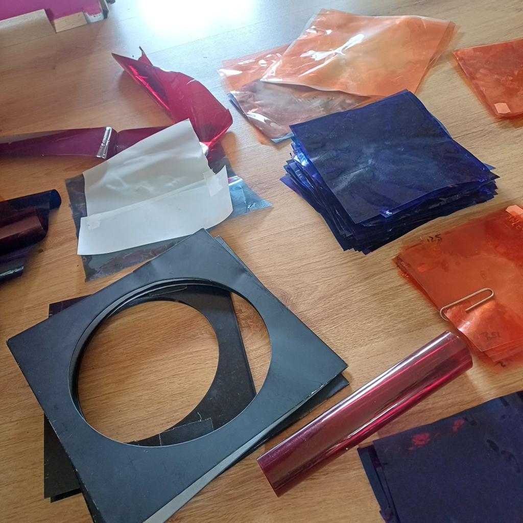 Filterhouders & heel veel kleuren filter vellen - filtergels, Ophalen of Verzenden, Gebruikt