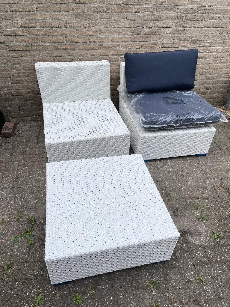 Tuinstoelen wit wicker, Ophalen, Nieuw, Wicker