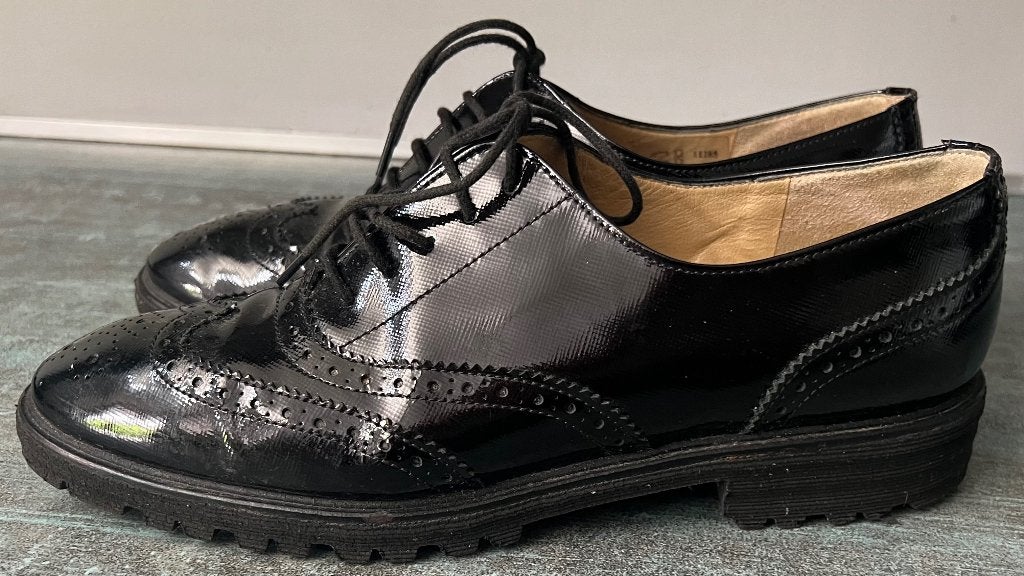 Brunate. Zwarte Italiaanse leren veterschoenen. Mt 38., Zwart, Overige typen, Brunate, Ophalen of Verzenden