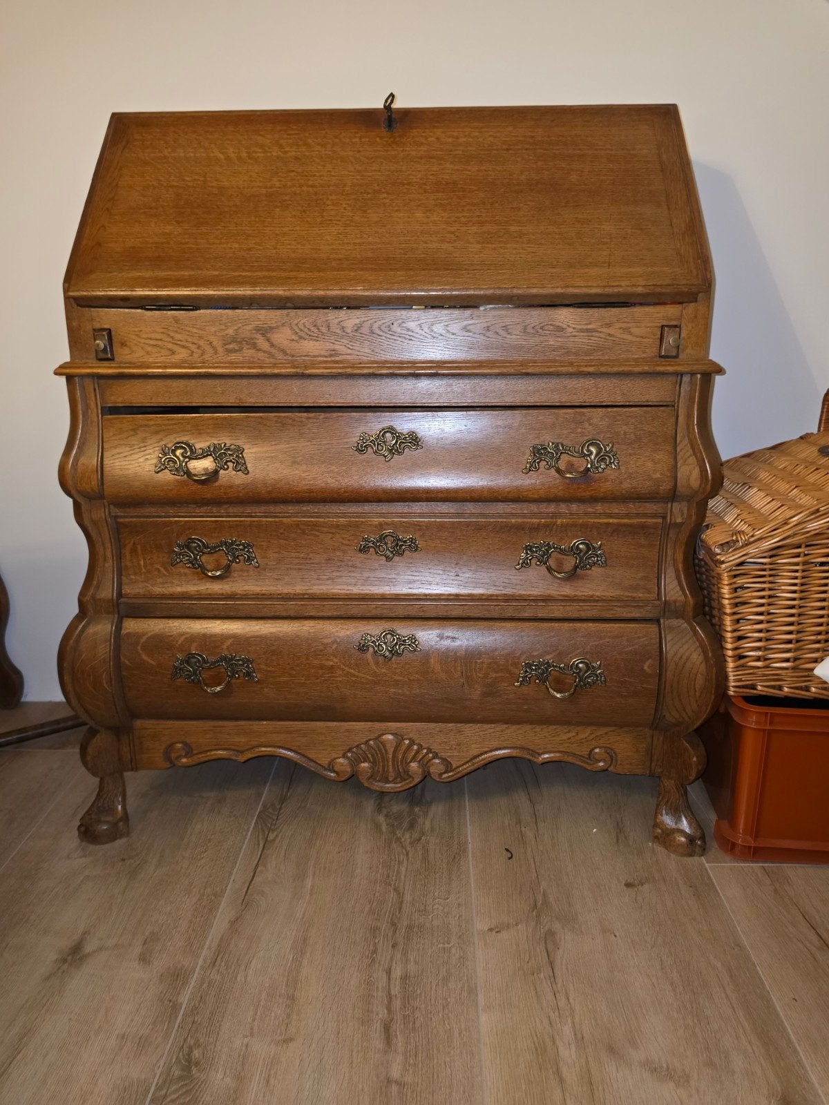 antieke buik klepsecretaire, Huis en Inrichting, Kasten | Secretaires, Ophalen, Gebruikt