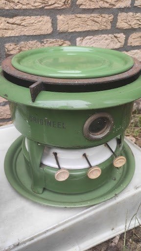 Antiek Geëmailleerd Haller Petroleumstel, Ophalen of Verzenden