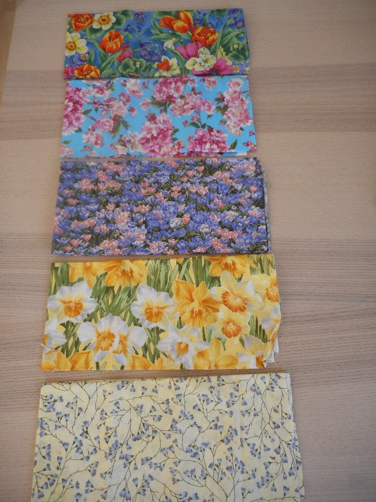 Pakket lapjes, stof bloemenprint voorjaar NIEUW, Hobby en Vrije tijd, Meerkleurig, Ophalen of Verzenden, Zo goed als nieuw, 30 tot 120 cm