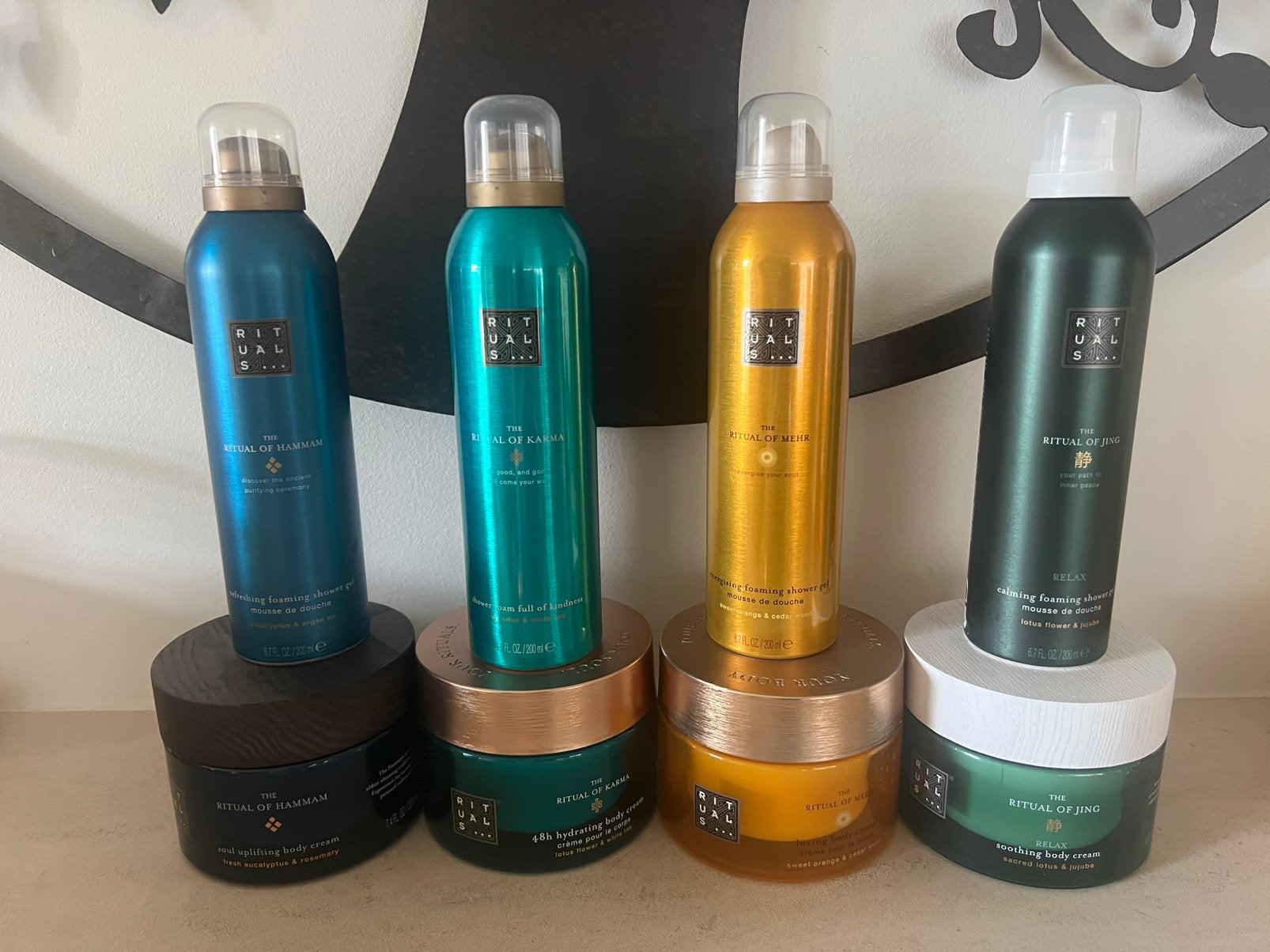 Rituals Foam & Body cream Full size💙🩵💚 €100,- incl verz., Ophalen of Verzenden, Nieuw, Bad & Douche